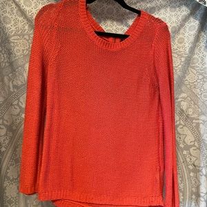 Pink/orange zipper back sweater